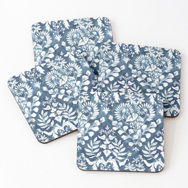 Item preview, Negative Space Botanical Watercolor - Navy Blue designed and sold by TigaTiga.
