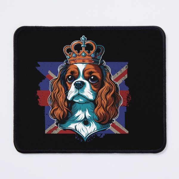 Item preview, king charles coronation Spaniel dog wearing a crown with Union Jack Flag designed and sold by Gerald Waters.