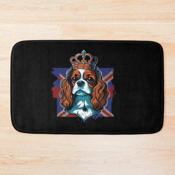 Item preview, king charles coronation Spaniel dog wearing a crown with Union Jack Flag designed and sold by Gerald Waters.
