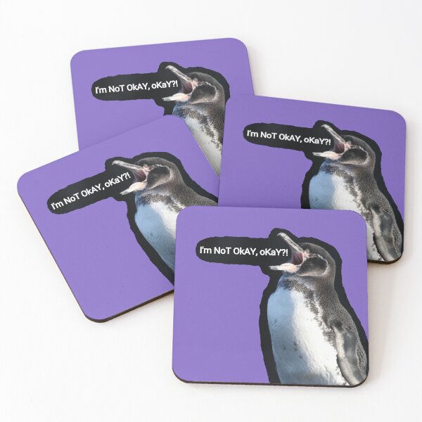 Item preview, (Light Purple #795FC1 Background) Galapagos Penguin is not okay, okay?  designed and sold by SBPenguins.