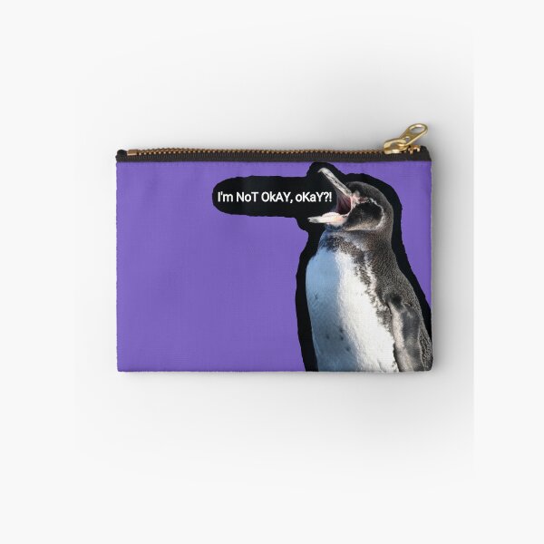 Item preview, (Light Purple #795FC1 Background) Galapagos Penguin is not okay, okay? designed and sold by SBPenguins.