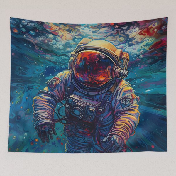 Item preview, An Astronaut diving into a painting in a parallel reality designed and sold by SingularityGeek.