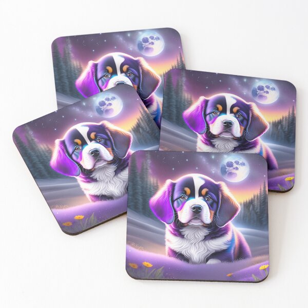 Item preview, Bernese Puppy And The Moon designed and sold by Nocturne  Paws.
