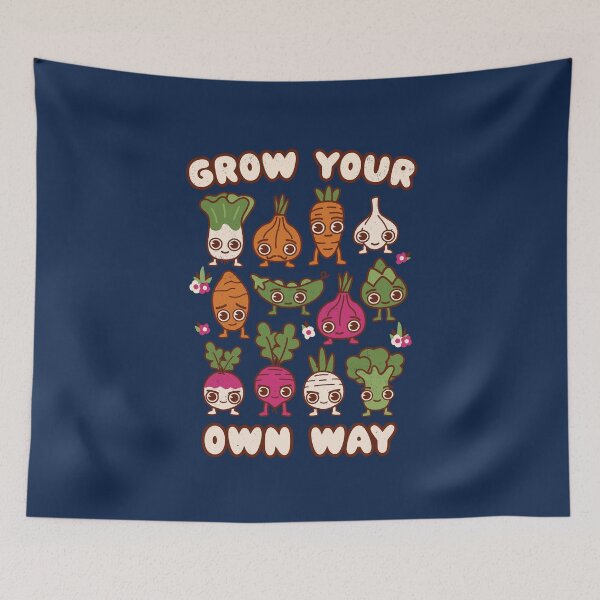 Item preview, Grow Your Own Way - Cute Kawaii Vegetable Pun designed and sold by WeirdPunderful.