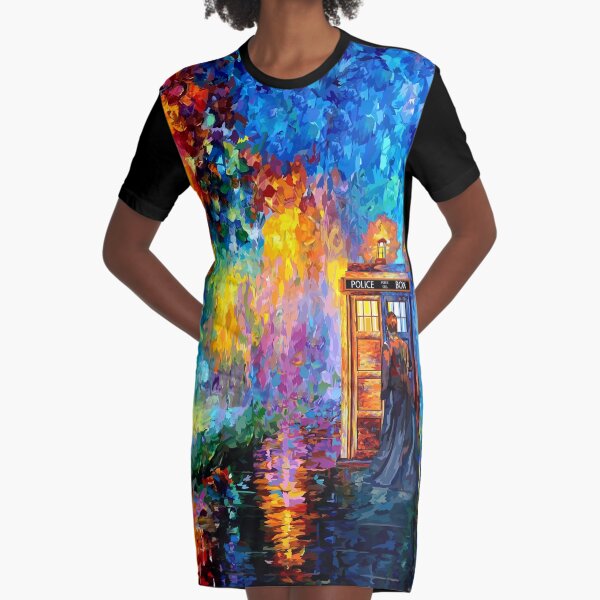 Mysterious Man at beautiful Rainbow Place Graphic T-Shirt Dress