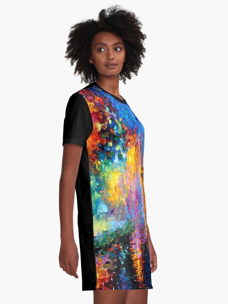 Alternate view of Mysterious Man at beautiful Rainbow Place Graphic T-Shirt Dress