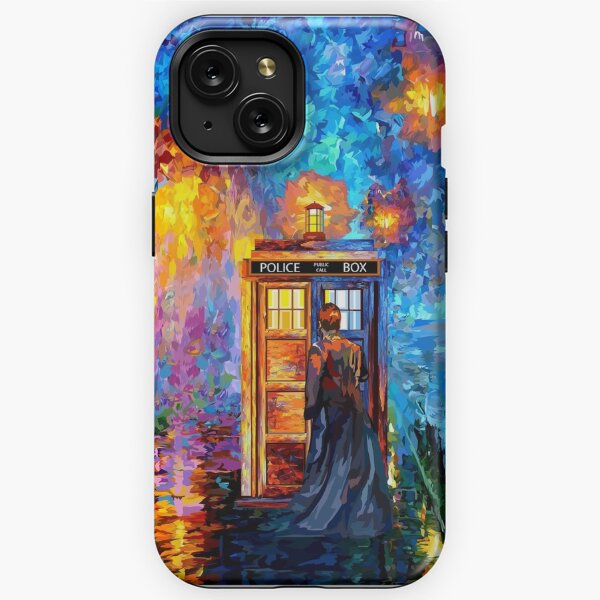 Van Gogh Tardis Paint iPhone 14 Pro Tempered Glass Case - casemighty