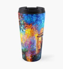 Mysteriöser Mann am schönen Regenbogen-Platz Thermosbecher