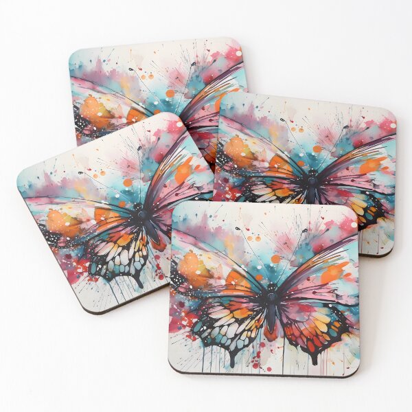 Item preview, Arithmetic Colorful Dropped Butterfly in a Graffiti style over white designed and sold by SingularityGeek.