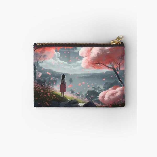 Item preview, Asian girl contemplating the arrival of cherry blossom along a riverbank designed and sold by SingularityGeek.