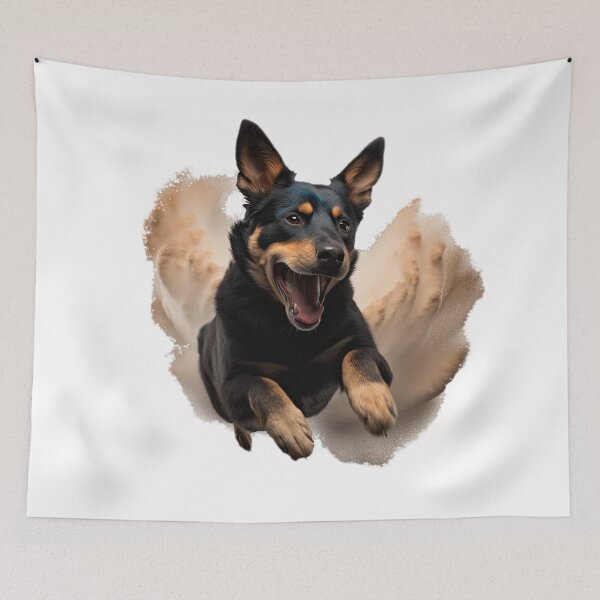 Item preview, Australian Kelpie Abstract artwork dust storm 1 designed and sold by ClawedCreations.