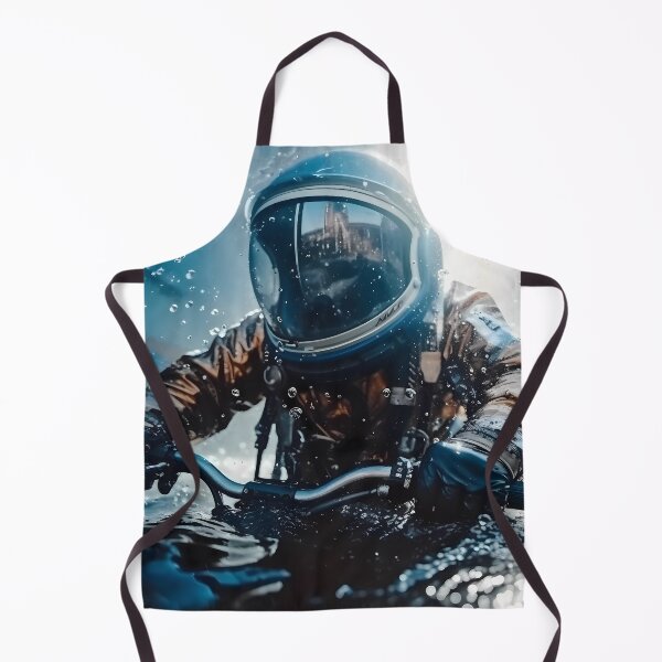 Item preview, Astronaut performing acrobatic stunts on a bicycle in a swimming pool designed and sold by SingularityGeek.