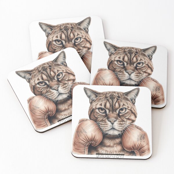 Item preview, Cat Miaw Boxer Hilarious Aesthetic Sticker Feline Fanatics designed and sold by TheCreativeFab.