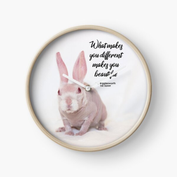 Mr Bigglesworth the bald rabbit - What makes you different makes you beautiful Clock