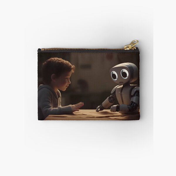 Item preview, Child doing homework with a robot that becomes frightened upon realizing that humans have consciousness designed and sold by SingularityGeek.