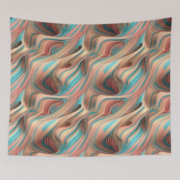 Item preview, Soft Color Abstract 3D Lines Pattern designed and sold by CinEmmaDesign.