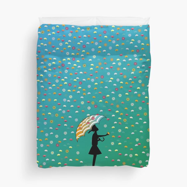 Raining Flowers Duvet Cover