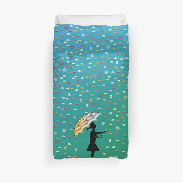 Raining Flowers Duvet Cover