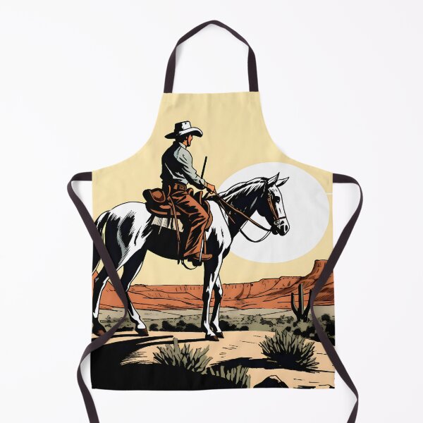 Item preview, Comic of a lone cowboy on his white horse in front of the Colorado Canyon at mid-afternoon designed and sold by SingularityGeek.