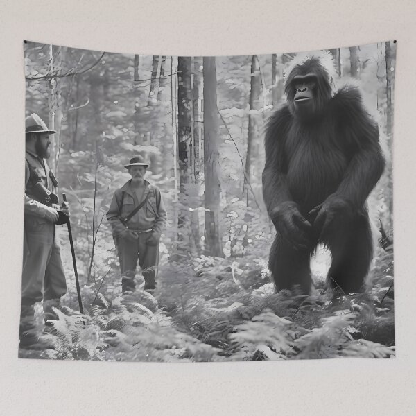 Item preview, First photo of a real Bigfoot taken by biologists from Muchachuche University designed and sold by SingularityGeek.