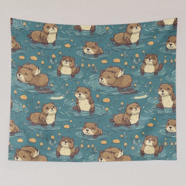 Item preview, Cute Otter Pattern designed and sold by RealVirtualShop.
