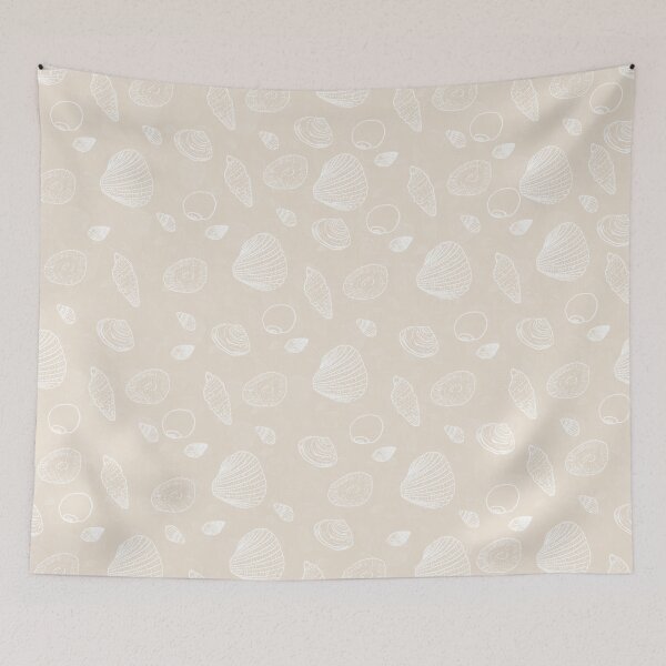 Item preview, Elegant White Seashells Beige Pattern designed and sold by NdesignTrend.