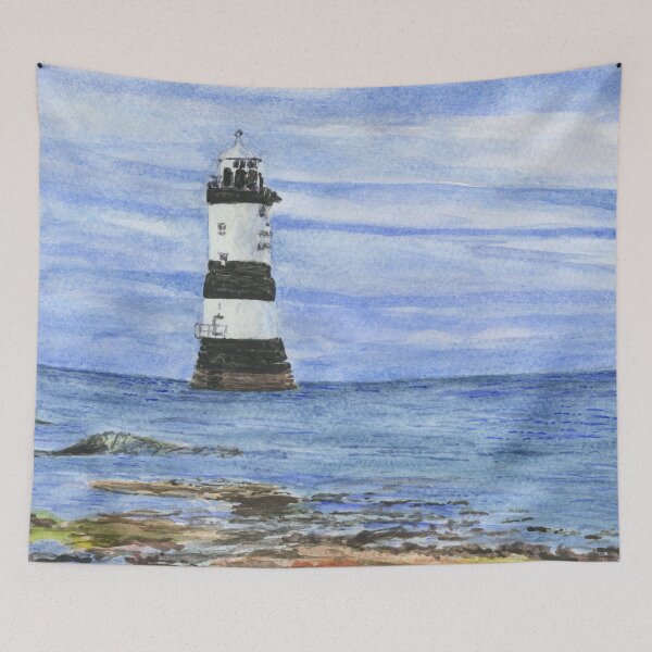 Item preview, Trwyn Du Lighthouse and Ynys Seiriol or Puffin Island from Penmon Point designed and sold by LymphomaLass.