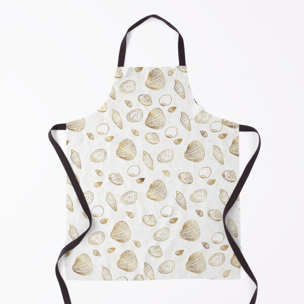 Item preview, Stylish Gold White Seashells Pattern designed and sold by NdesignTrend.