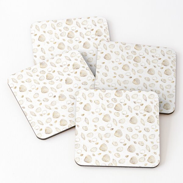 Item preview, Stylish Gold White Seashells Pattern designed and sold by NdesignTrend.