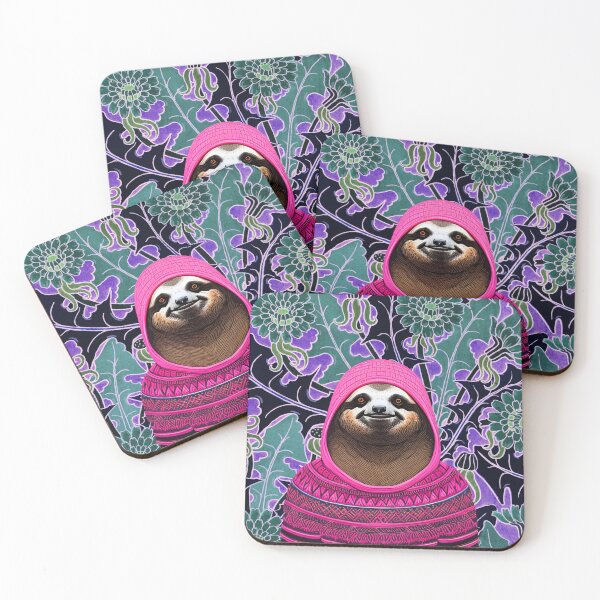 Item preview, Sloth with knitted sweater, kawaii animal illustration designed and sold by Mauswohn.