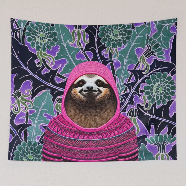 Item preview, Sloth with knitted sweater, kawaii animal illustration designed and sold by Mauswohn.