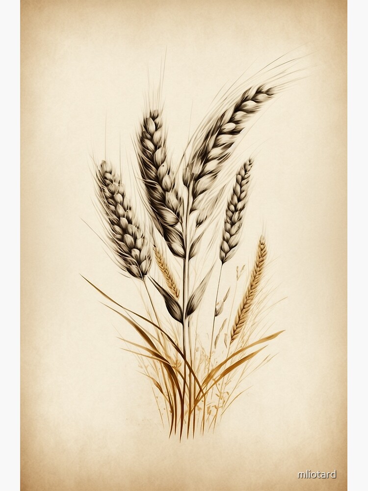 Drawing Triticale Food Grain Coloring Book Cereal - Grains Drawing -  1000x1000 PNG Download - PNGkit