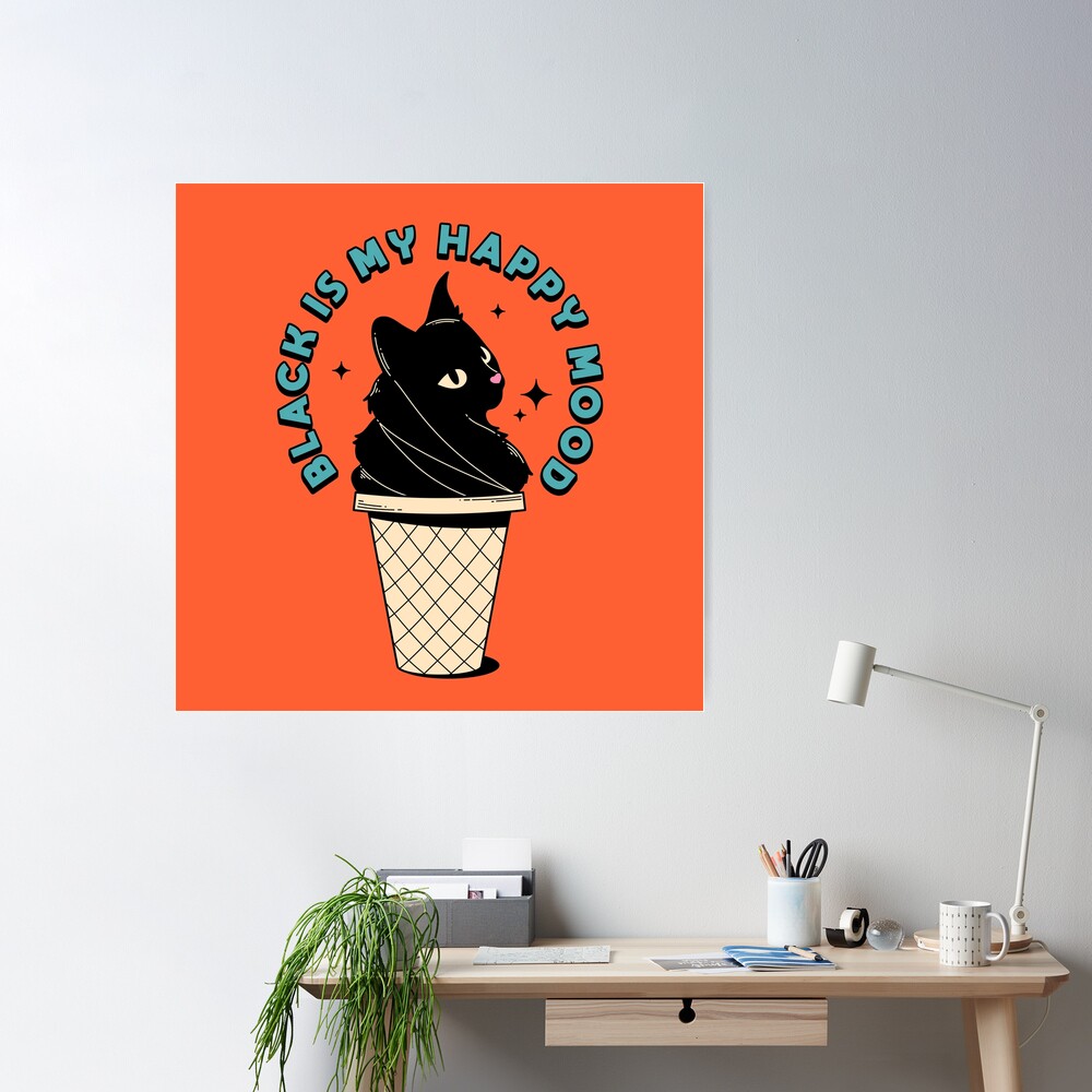 Black Cat icon in Ice Cream Style