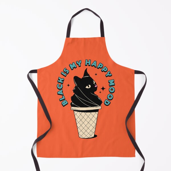 Item preview, Ice Cream Black Cat in orange designed and sold by charcoalcatco.