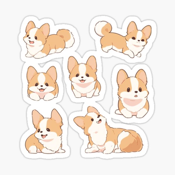 Item preview, Cute corgi dog set designed and sold by Kinako Studio.