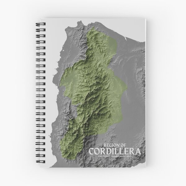 Artikelvorschau, Cordillera Schattierte Reliefkarte (Grün) entworfen und verkauft von pogreyes.