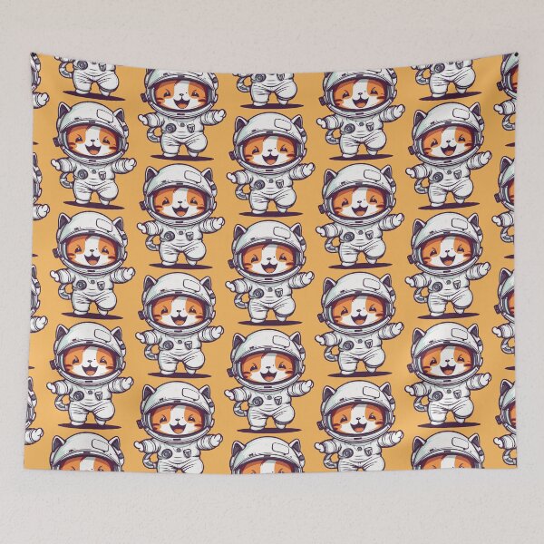 Item preview, Cat Miaw Astronaut: An Upbeat and Fun Illustration, yellow designed and sold by jonathandsillva.