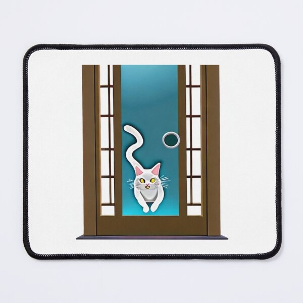 Item preview, Funny animated cat crashing on transparent door designed and sold by masteriven.
