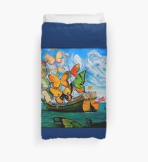 BUTTERFLY SHIP : Vintage Dali Abstract Painting Print Duvet Cover