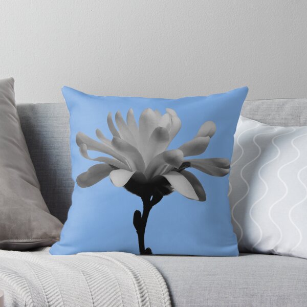 Item preview, Monochrome Magnolia Blossom - blue background designed and sold by Louise-Mae.