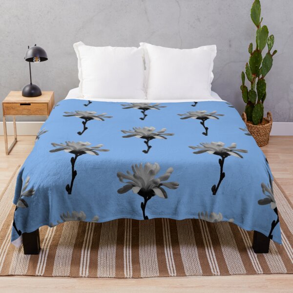 Item preview, Monochrome Magnolia Blossom - blue background designed and sold by Louise-Mae.
