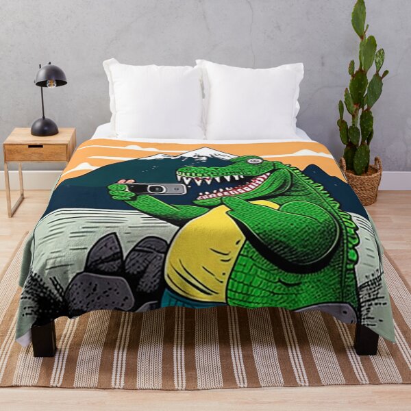 Item preview, crocodile using a cell phone to take a picture of a mountain designed and sold by YoutShop.