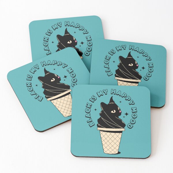 Item preview, Ice Cream Black Cat in blue designed and sold by charcoalcatco.
