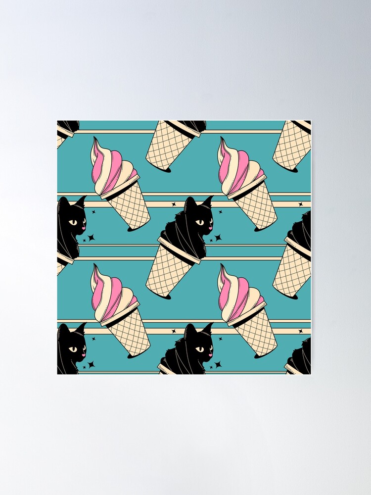 Black Cat icon in Ice Cream Style