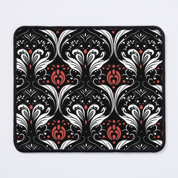 Item preview, Red and white ornate set of vintage floral pattern designed and sold by DAHAS.