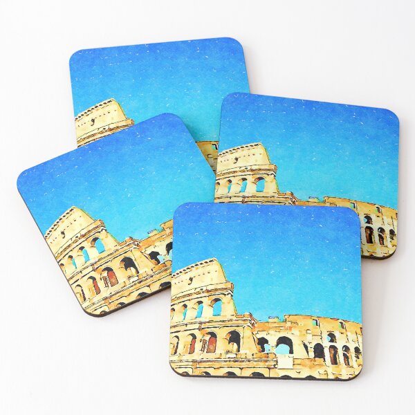 Item preview, Rome, Italy - Colosseum on blue sky - Creative illustration, vintage watercolor design. designed and sold by Paolo Modena Photography    -   Fine Italian Art.
