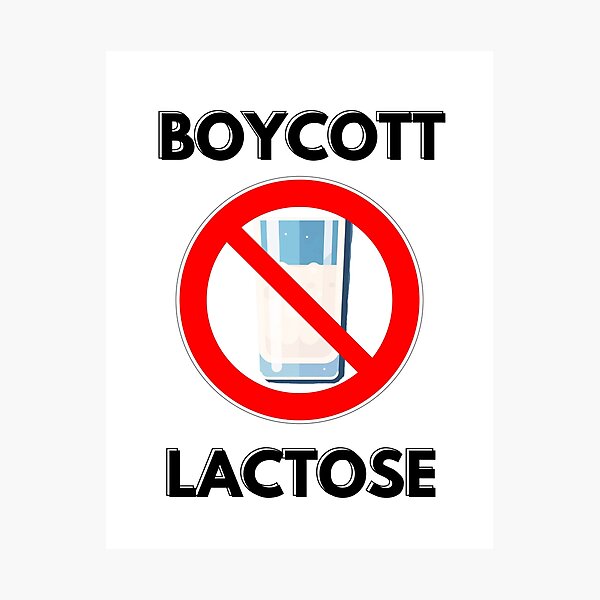 Aperçu de l'œuvre Boycott Lactose, Meme, Funny Quote créée et vendue par CremisArt.