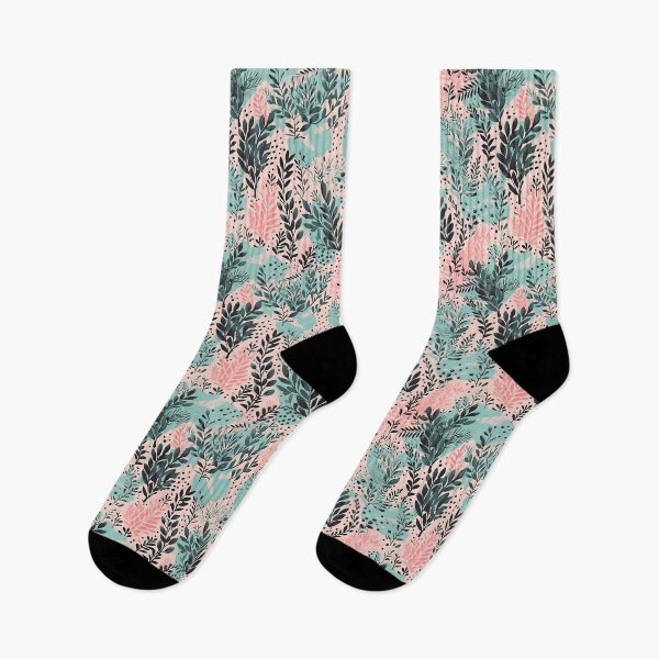 Item preview, Mint and Pink Forest Pattern designed and sold by CinEmmaDesign.