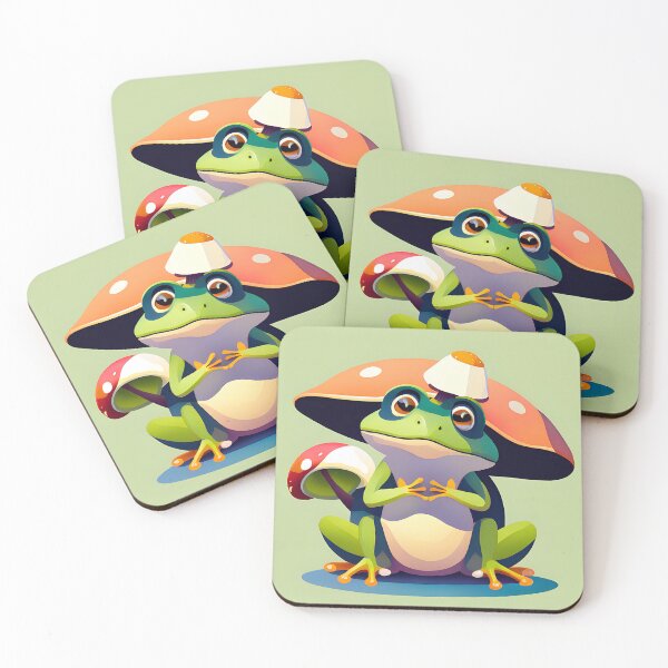 Item preview, Cute Frog With Mushroom Hat designed and sold by AgataKaja.