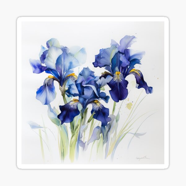 Aperçu de l'œuvre Iris bleus  créée et vendue par Vanover Designs.